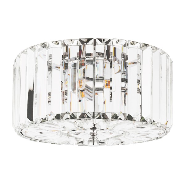 (image for) Laura Ashley Fernhurst 3 Light Flush Crystal and Polished Chrome